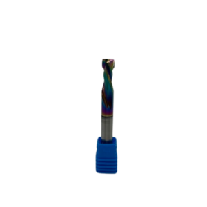 Front Range CNC 3/8″ Rainbow Heat Coated Two Flute Roughing Compression Chipbreaker Bit, Plywood 3/8 D X 1 CH X 3/8 SHK X 3 Inch Long Roughing Compression Chipbreaker Router Bit
